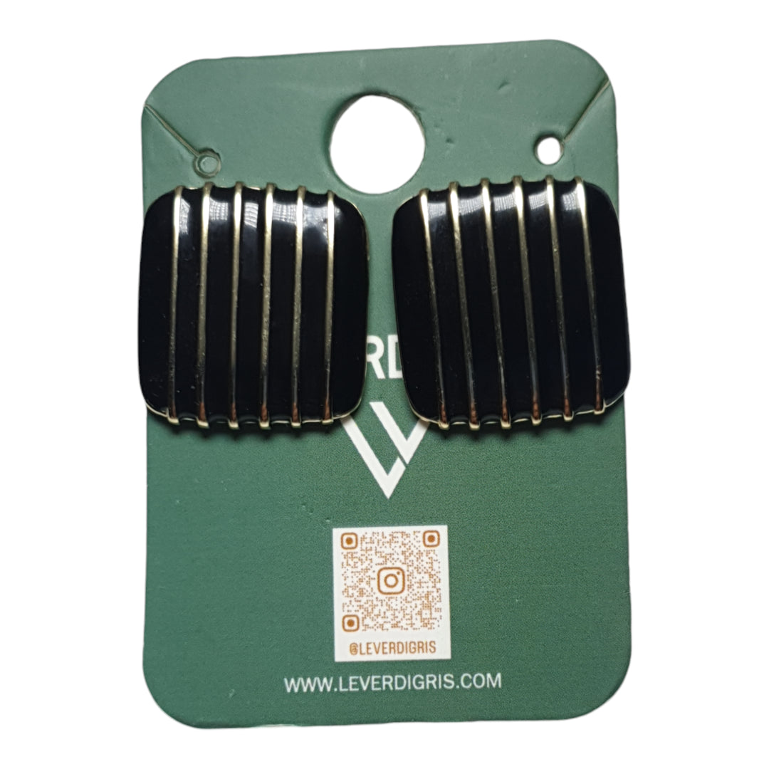 Square stripe designed black fancy latest Studs for women