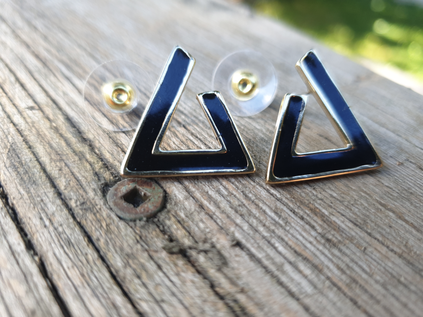 Triangle earrings Geometric studs