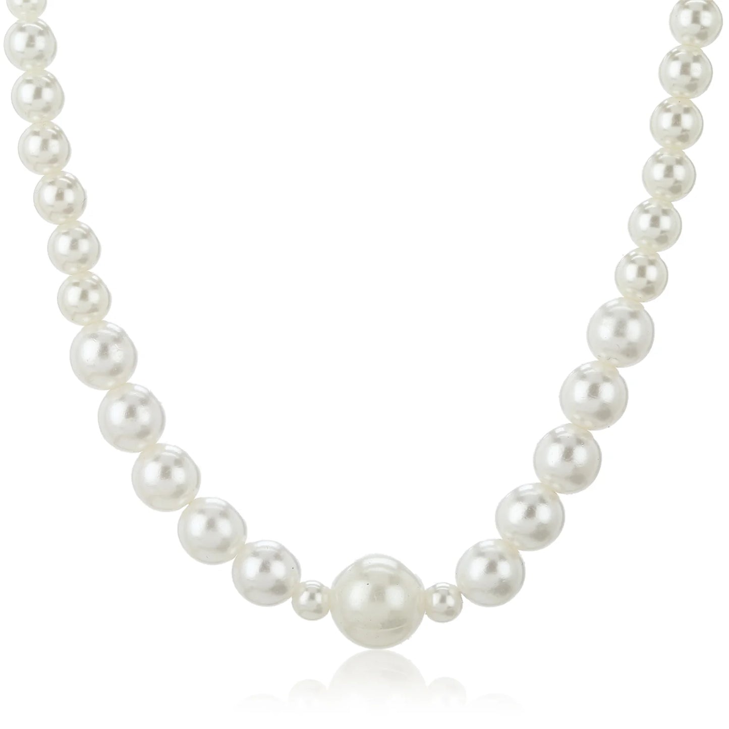 Handcrafted One Line Flux White Pearl Necklace