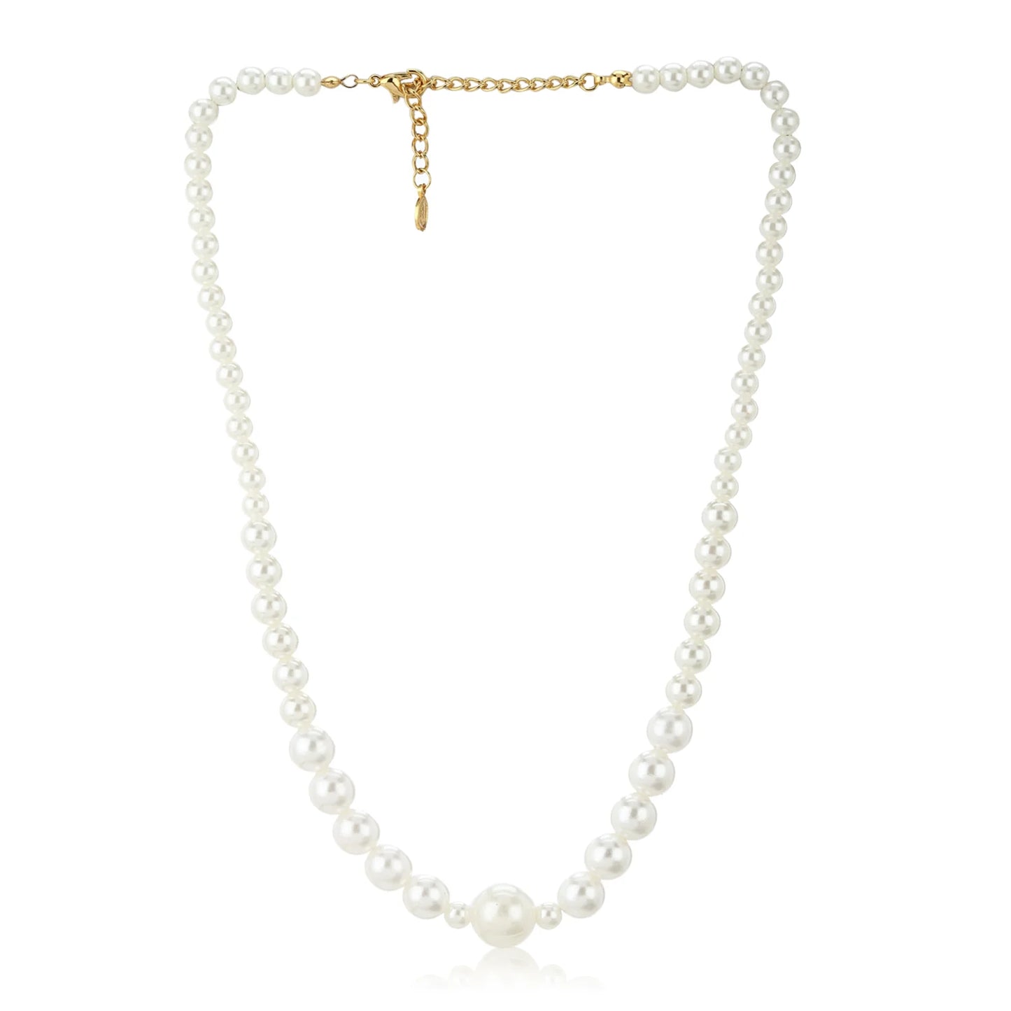 Handcrafted One Line Flux White Pearl Necklace