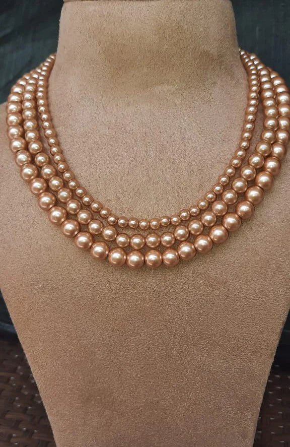 24Kt Gold Plated Pearls Vintage Necklace for Women