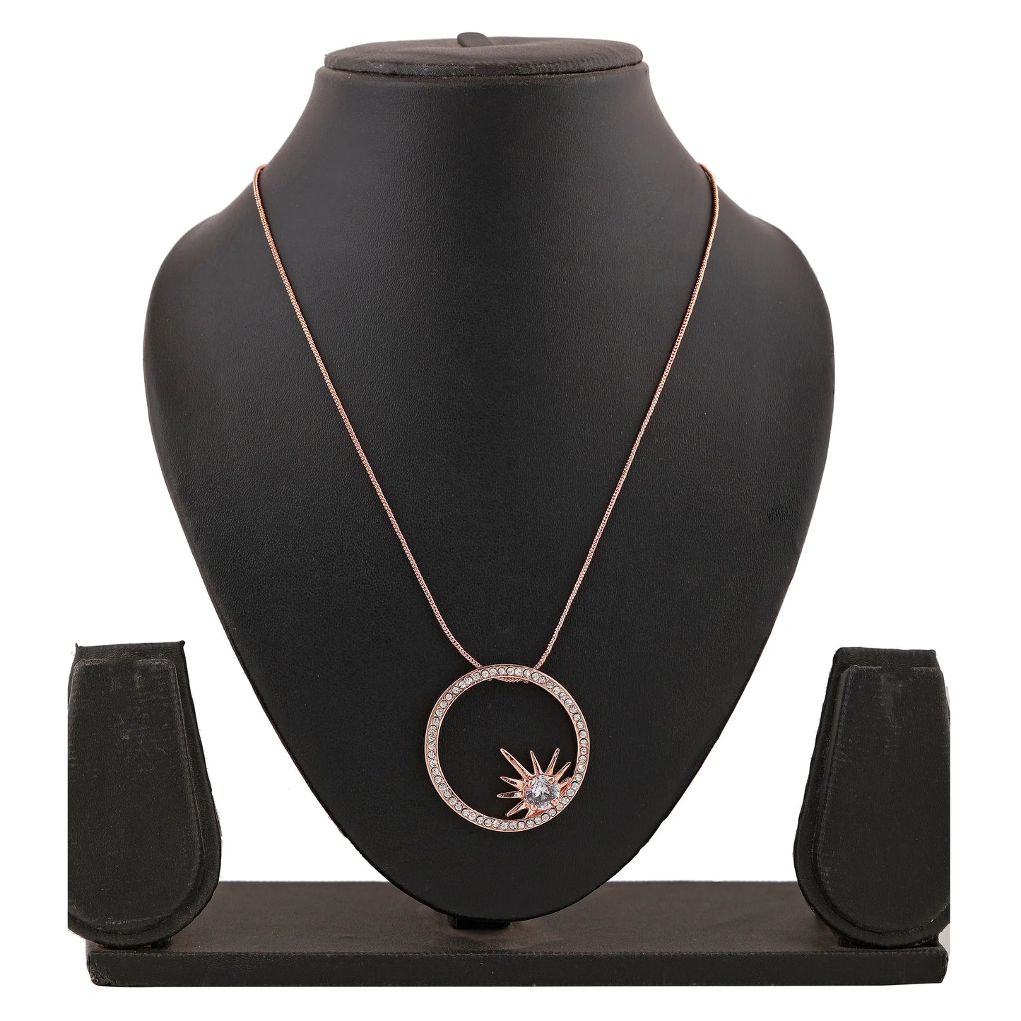 Beautifully Designed Rose Gold Sun Motif pendant with Chain