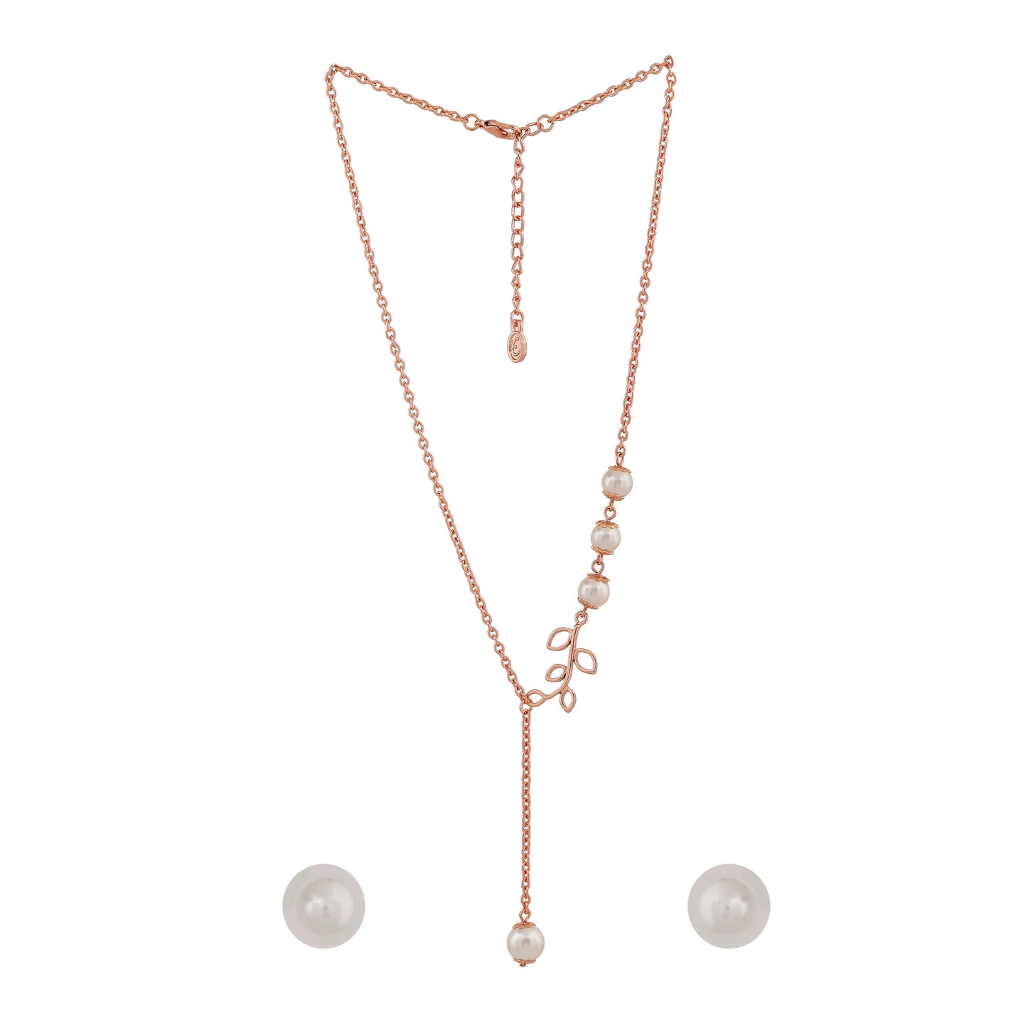 Rose 24Kt Gold Plated Beautiful Necklace Set with Pearls