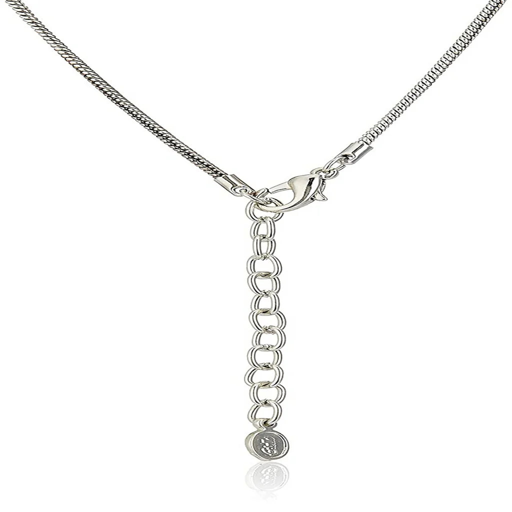 Rhodium Plated Blue Tie Chain Necklaces set