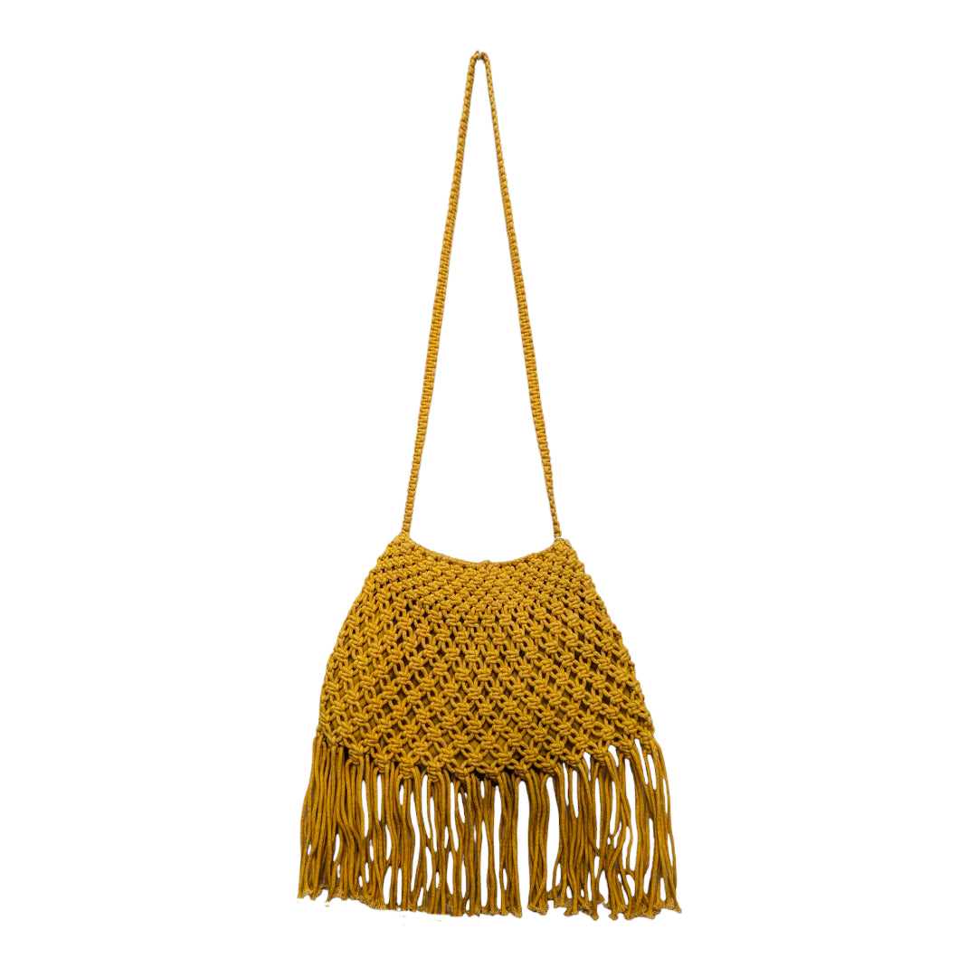 Cross Body Macrame Hobo Sunrise Yellow