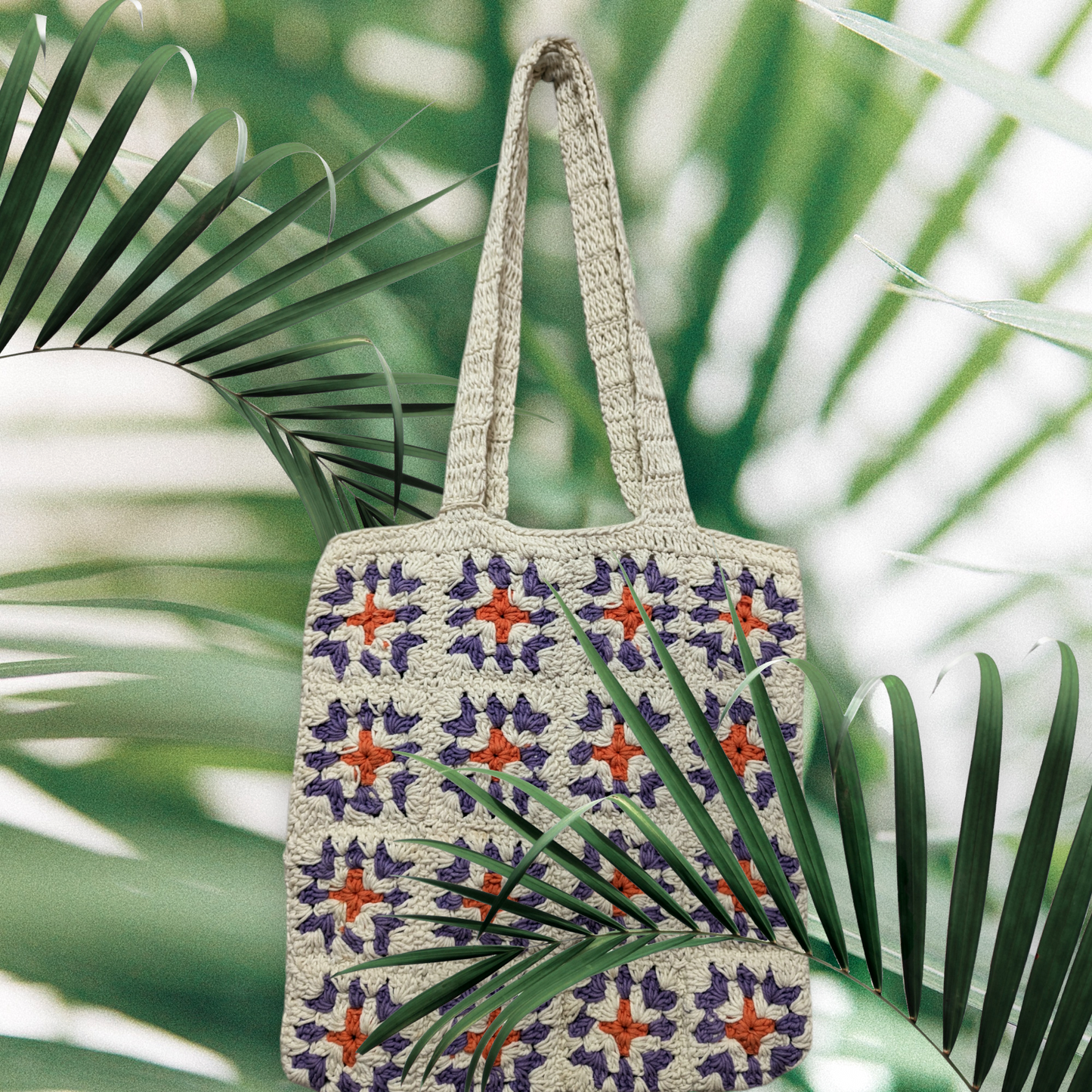 Floral Bliss: The Lilac Coral Crochet Tote