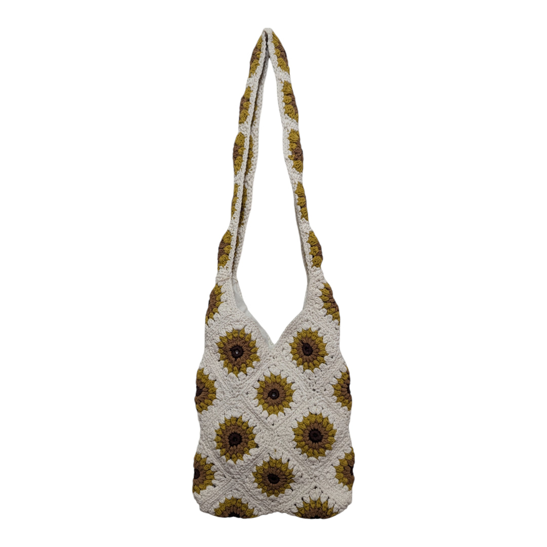 Handcrafted Sunflower Crochet Hobo Bag